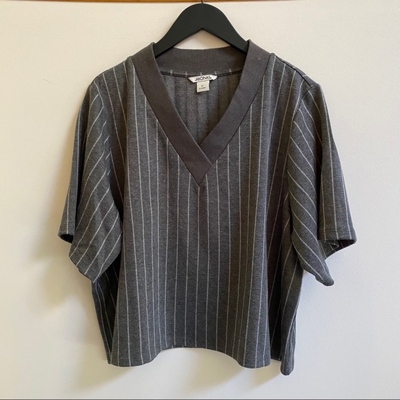 Monki (ASOS) Pinstripe Tshirt - Picture 1 of 3